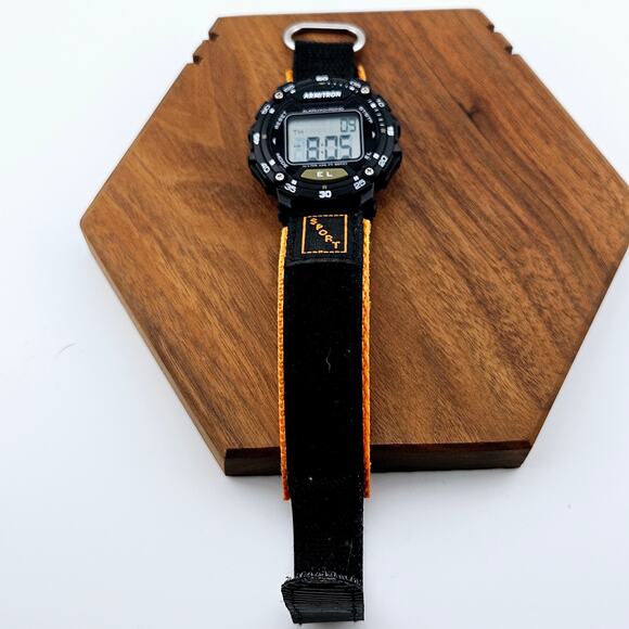 Armitron Digital Sports Watch Black Chronograph Alarm Timer Adjustable Straps - Picture 4 of 6